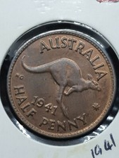 Australian 1941 HALF PENNY unc