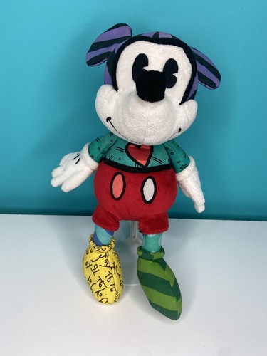 Disney Romero Britto Mickey Mouse Plush Color Patchwork Enesco Stuffed Doll 11” - Picture 6 of 9