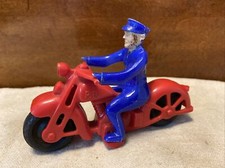 Vintage Hubley Kiddie Toy Plastic Police PD Harley Davidson Motorcycle W/Driver