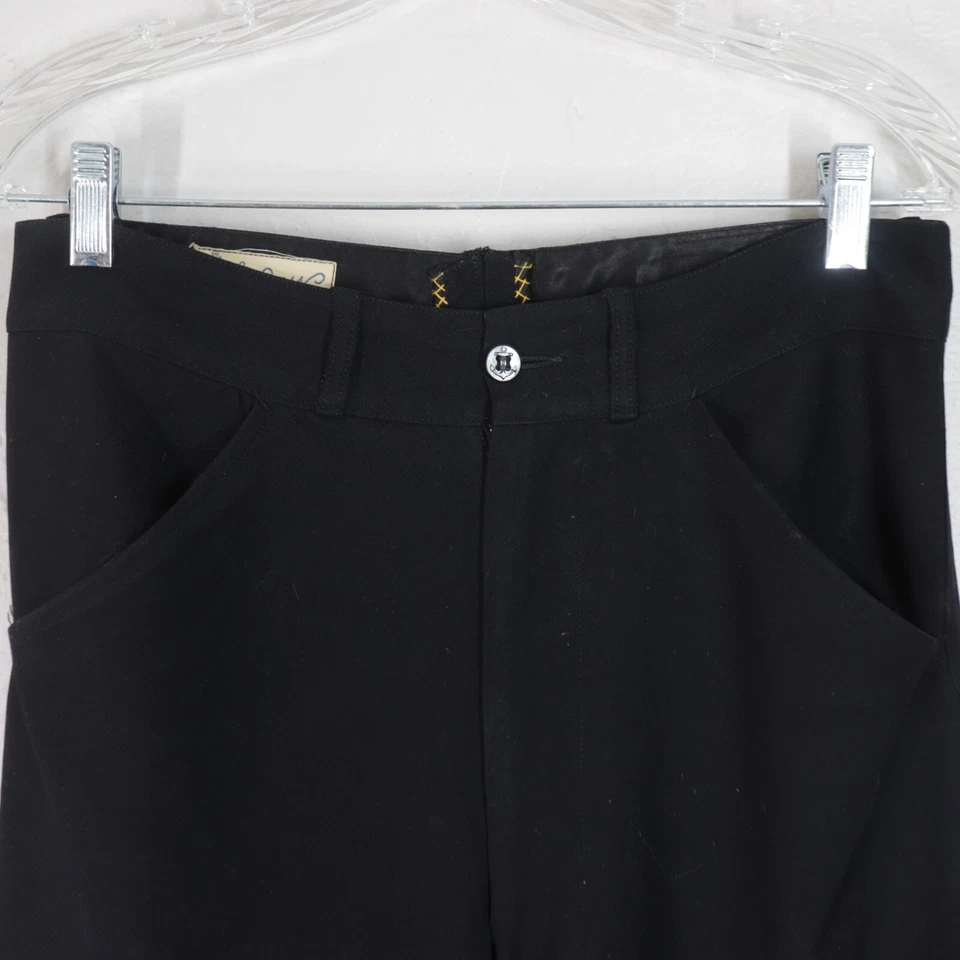 Vintage Sydney of California Sailor Pants Navy Wool Zip Button Flare - Image 2 of 4