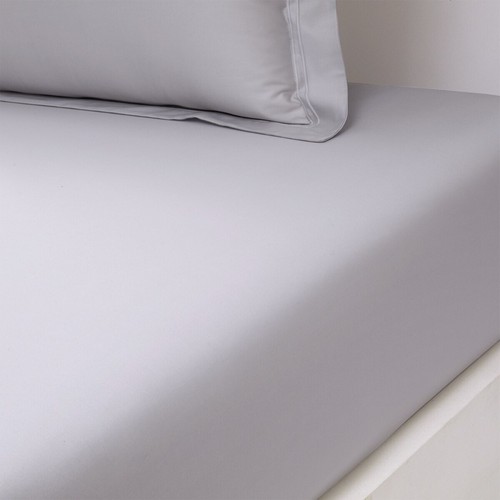 $325+tax YVES DELORME COTTON SATEEN 300TC TRIOMPHE KING FITTED SHEET SILVER NEW - Picture 2 of 4