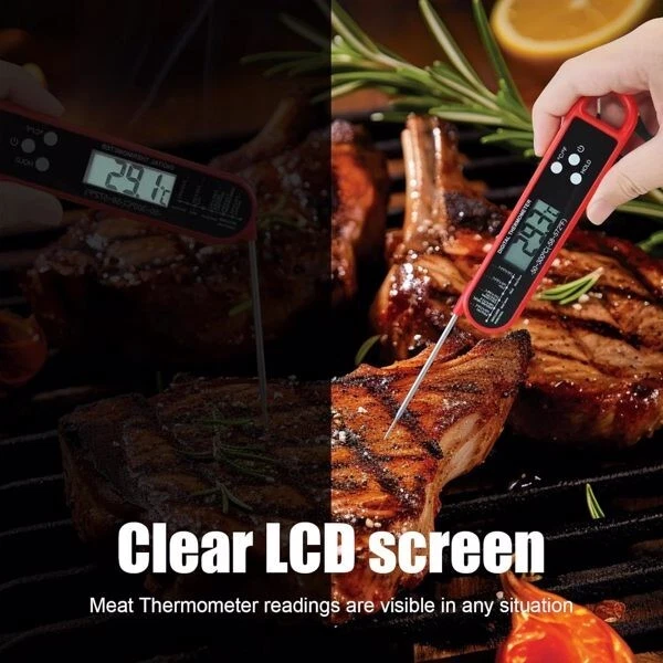 Meat Thermometer Digital LCD Outside Grill Kitchen Food Cooking BBQ Grilling