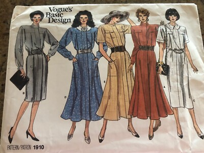 VOGUE BASIC DESIGN #1910 - LADIES FITTED or FIT & FLARE DRESS PATTERN 8-12  FF | eBay