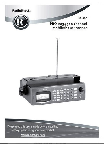 Scanner Radio Shack Pro-2054 + antenne, support et alimentation 13,8 V
