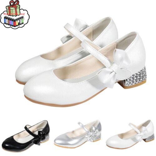 Children Shoes High Heels Girls Princess Single Shoes Dress Crystal Shoes