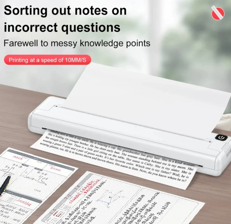 Wireless Bluethooth A4 Paper Portable Thermal Printer 216mm Phomemo M08F - Image 4 of 4