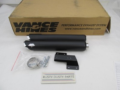 Vance & Hines NOS 46841 Twin Slash 3'' Round Slip-On Mufflers Black 1801-0389