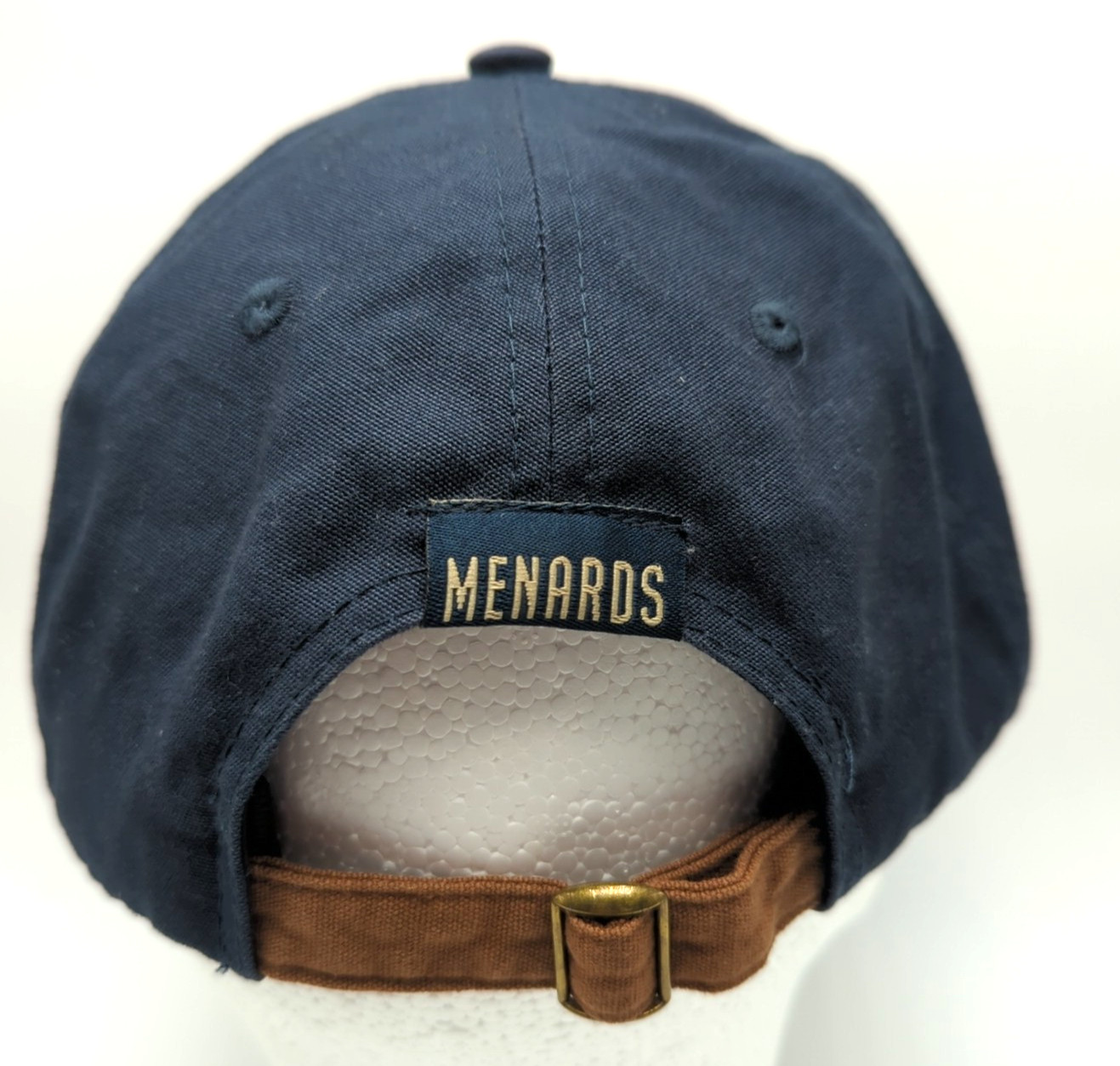 Menards hat blue brown adjustable strap-back cap - image 4