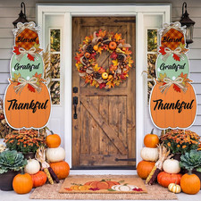 2 Pcs Fall Stacked Pumpkin Yard Stake Large Pumpkin Porch Sign, 31.5 Inch