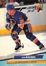 BOB BASSEN 1992-93 Fleer Ultra #182 St. Louis Blues Center Hockey Card