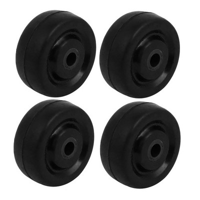 1.5-inch Diameter Rubber Wheel Skateboard Trolley Caster Pulley Black 4pcs *wq