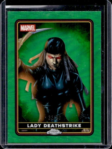 2025 Topps Chrome Deadpool Lady Deathstrike Comic Accurate Green Lava #/99