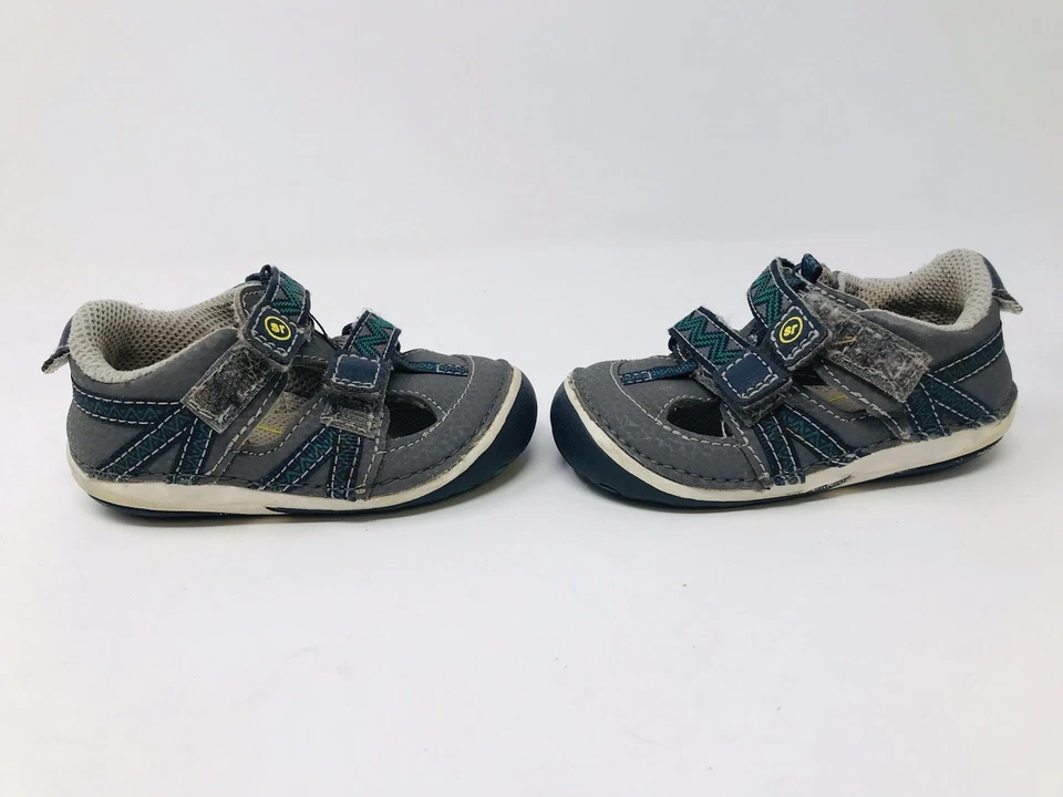 Stride Rite Niños SRT Zapatos Gris Verde Talla 4 y Marrón Mono Zapatillas Talla 3 Lote Foto 4 de 4