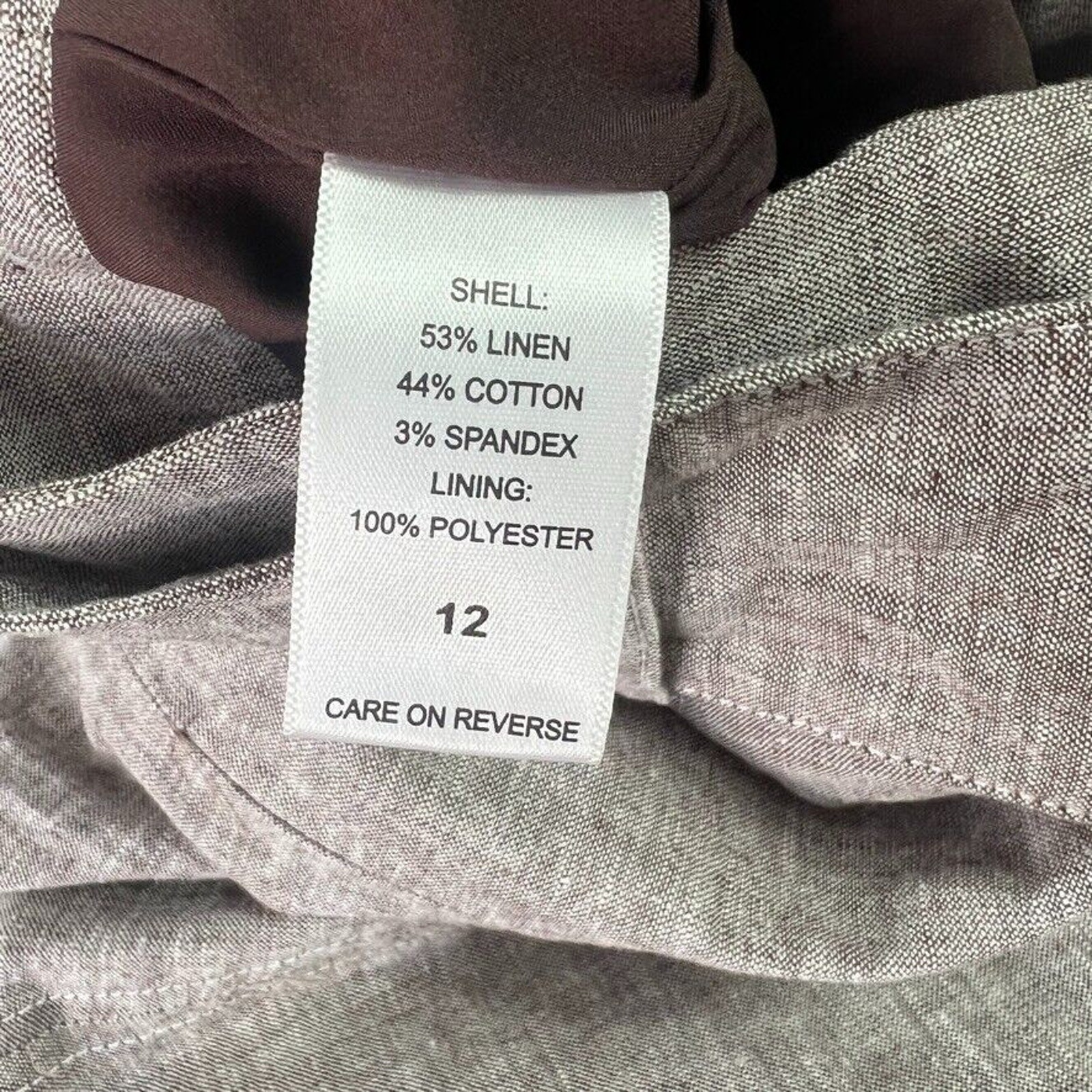 7th Avenue Design Studio Skirt 12 Linen Blend Belted A-line Lined Pockets