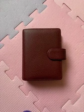 FILOFAX Norfolk Mini 6 Planner Currant Leather 25mm Rings VGC Compact