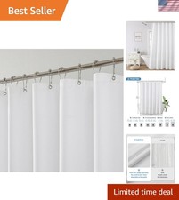 Water-Repellent Fabric Shower Curtain Liner - Hotel Quality Machine Washable,...