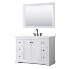 Wyndham Collection WCV232348S-QTZ-US3M46 Avery 48" - White / White Quartz Top /