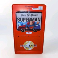 AMC Superman Popcorn Bucket Tin Coin Bank Daily Planet Reversible