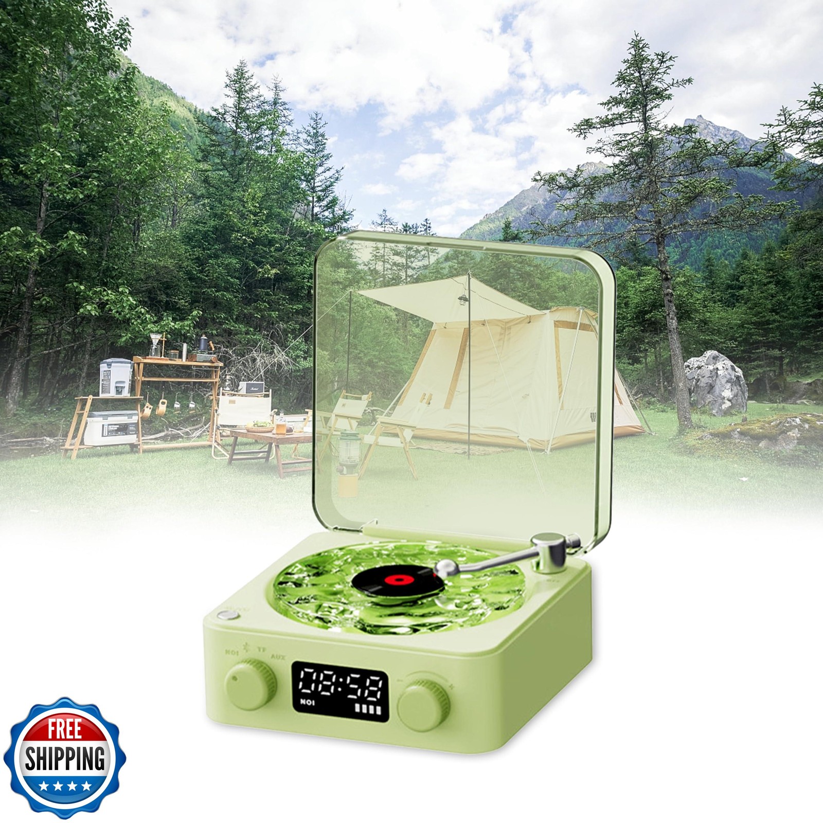 The Waves Vinyl Player, Waves Vinyl Bluetooth Speaker, 2025 New P