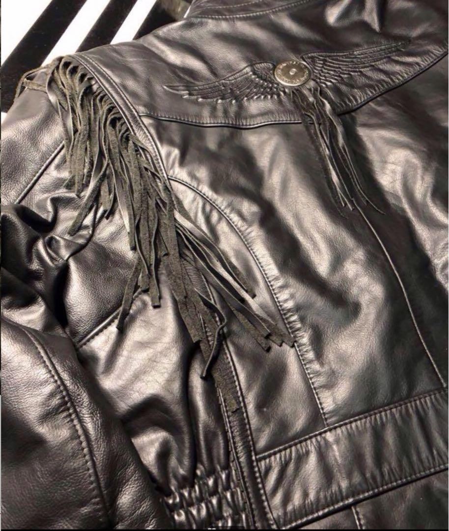 [Rare] HARLEY-DAVIDSON Willie G Design Leather Riders Jacket [WL/Black] From JP image 6