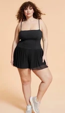 Blogilates Women's Plus Black Barre Active Romper 1X NWT