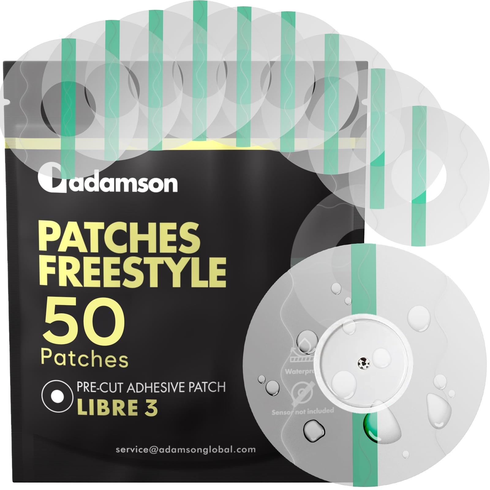 Freestyle Libre 3 Sensor Covers Waterproof – 50 3 50 Patches, Clear