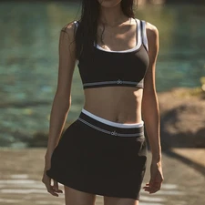 2025 New AIo Yoga Airbrush Better Together Bra+Tennis Skirt Sport Suit Women Set