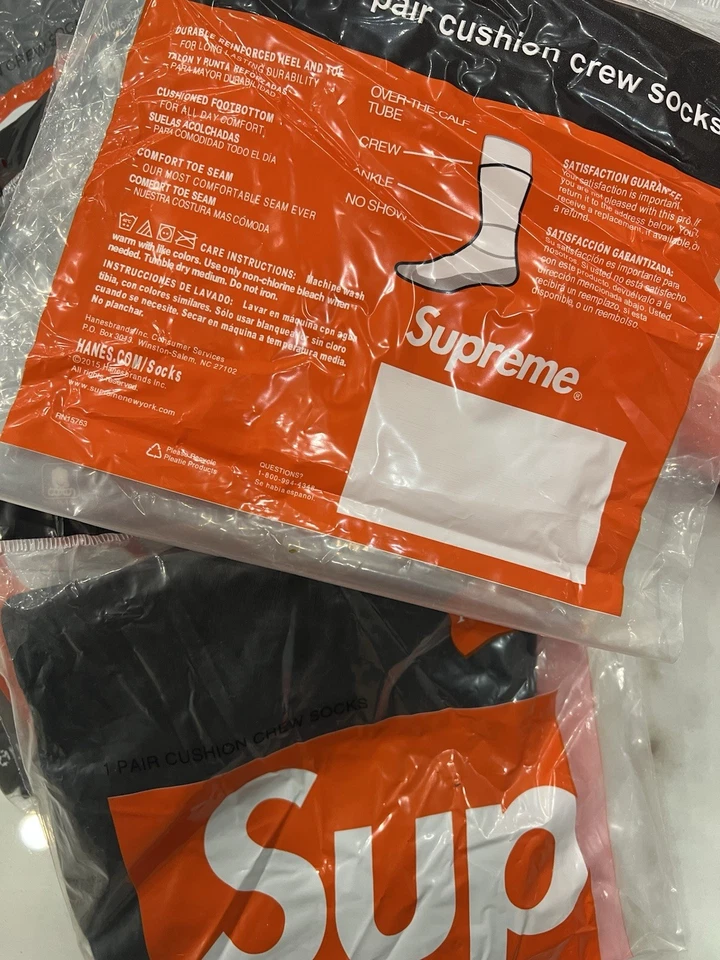 Calcetines Supreme Hanes Crew - Blancos Y Negros, Pack de 2 Pares Talla 6-12 Foto 3 de 3