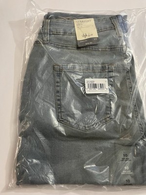 Style & Co Womens Sz 10 Motif Wash High-Rise Curvy-StraightJeans