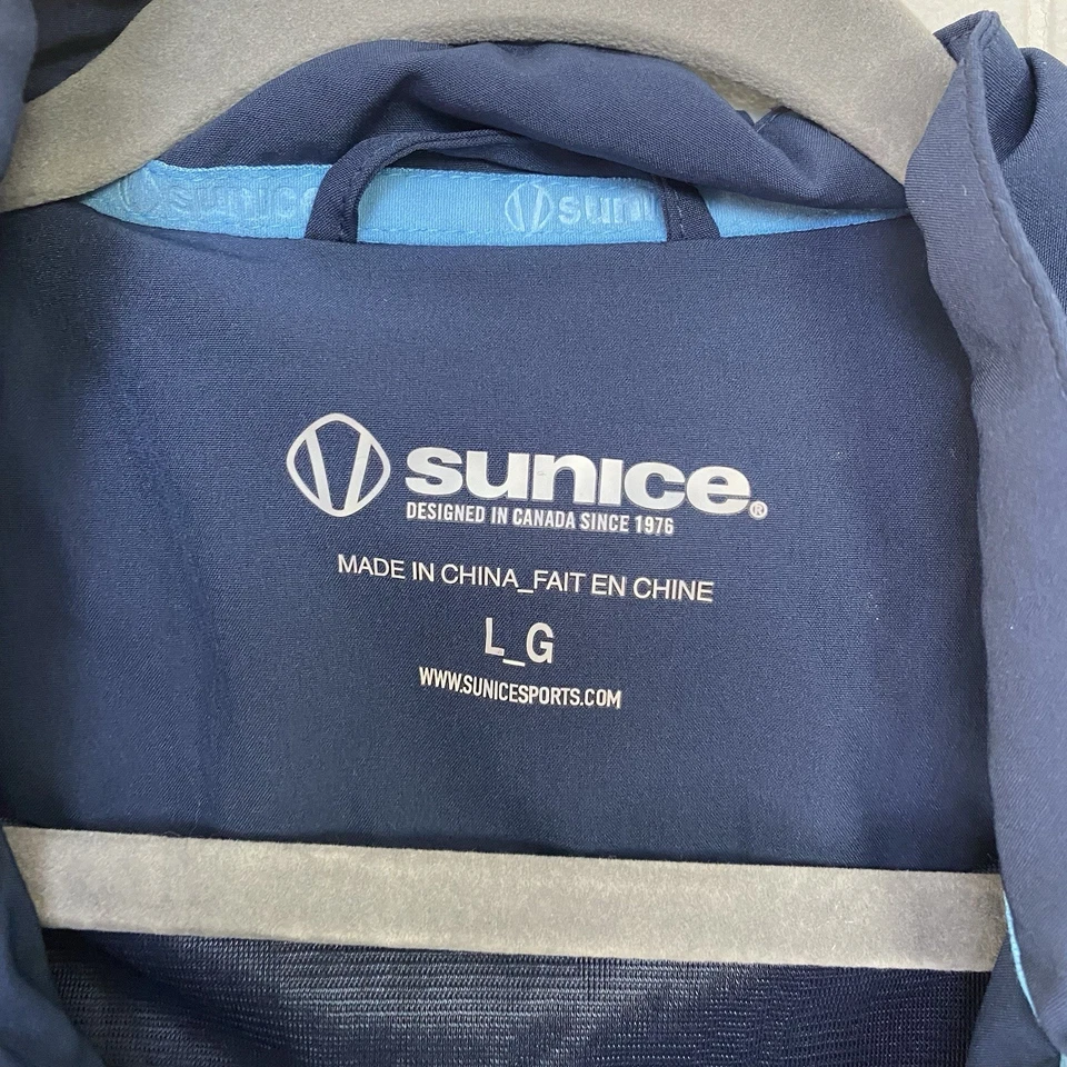 Chaleco de viento forrado con media cremallera Sunice azul marino para hombre talla grande Foto 4 de 4