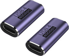 2 Pack USB C Female to Female Adapter, USB Type C Coupler Extender Support 100W,
