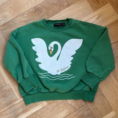 Mini Rodini Green Swan Graphic M. Rodini Crewneck Sweatshirt Kids 10-11 yrs M