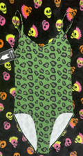 Ethika NWT Women's Pull-On blouse "The Bodysuit" Green Snakeskin Size XS Size 0
