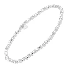 New Silpada 'Quiet Glint' Sterling Silver Natural Hematite Stretch Bracelet