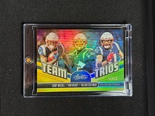 2019 Panini Absolute #TT-NE Team Trios #/10 Gold Prizm Edelman Tom Brady Michel