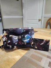 Betsey Johnson Floral Patent Leather Xodnai Crossbody Purse & Credit Card Holder