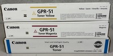 3 Canon Genuine GPR-51 Toner Cyan Magenta Yellow OEM C250 C255 C350 C355 sealed