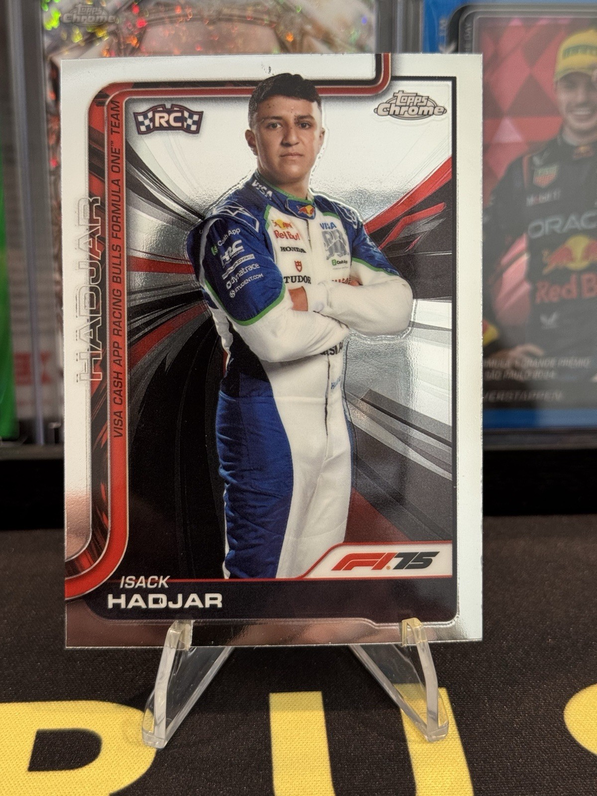 2025 Topps Chrome F1 Isack Hadjar Base Portrait RC #12 Racing Bulls