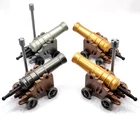 4 Vintage Playmobil Cannons 2x Gold 1x Grey 1x Black For Pirates & Soldiers Sets