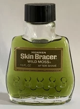 Vintage Mennen Skin Bracer Wild Moss After Shave Splash 1.5 fl oz Glass Bottle