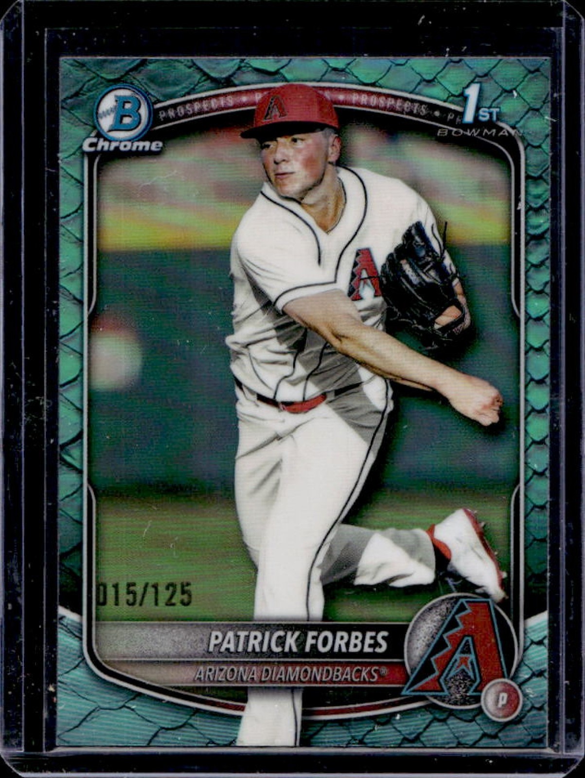 2025 Bowman Draft Patrick Forbes Chrome Aqua Reptilian Refractor 1st #/125