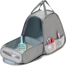 Collapsible Portable Cat Litter Box Standard for Travel Light Weight Leak-Proof，