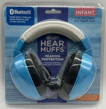 Lucid Bluetooth Hear Muffs ~ Hearing Protection ~ Infant 0-4 ~ Blue ~ FAST SHIP