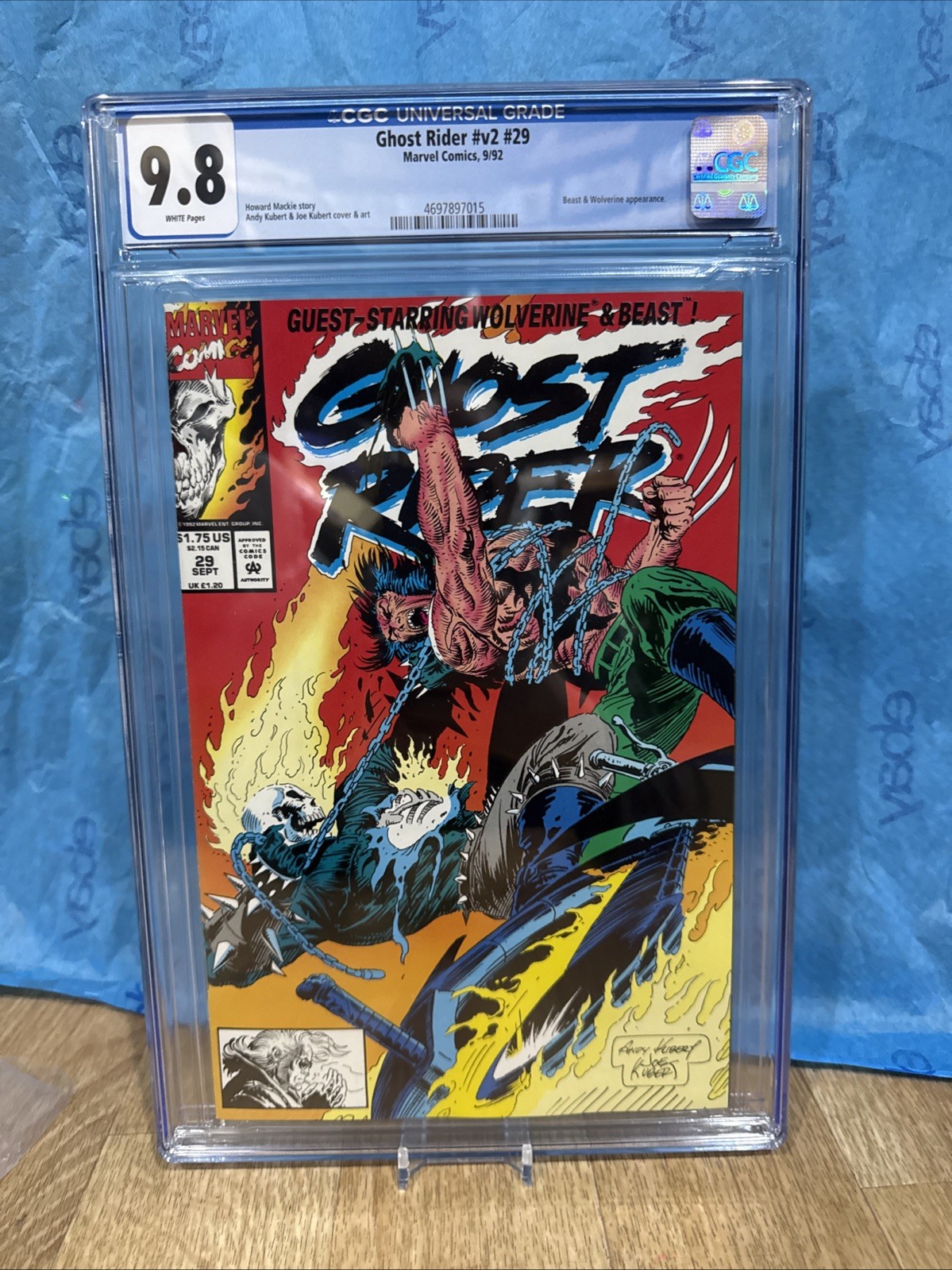 GHOST RIDER #29 CGC 9.8 1992, VS. WOLVERINE WP Graded UNCIRCULATED CASE ...