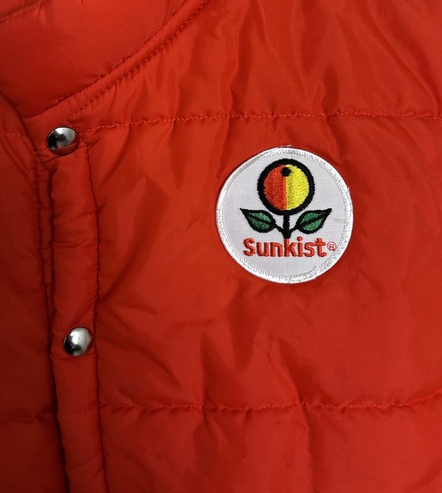 Chaleco Swingster Vintage 80’s Sunkist Farms Hombre’s Naranja Puffer Talla Grande Foto 2 de 4