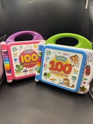 LEAP FROG (Lot of 2) Learning Friends 100 Words Book & 100 Animals Book WORKS!