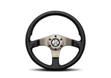 Genuine Momo Tuner Anthracite Black Leather 320mm Steering Wheel