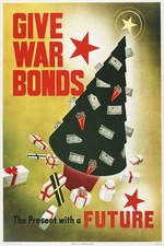 π Give War Bonds Poster (1940s) - Vintage WWII Christmas 16x24β Premium Matte