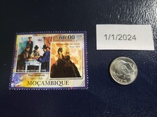 Paul Cezanne The Card Players Self Portrait Pink 2011 Mocambique Stamp