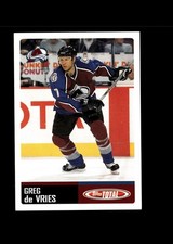 Greg de Vries 2002-03 Topps Total Hockey Card #244 Colorado Avalanche